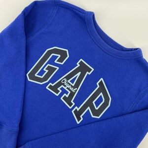 Gap Kids Logo Crewneck Sweatshirt Medium Spellout Blue 2023